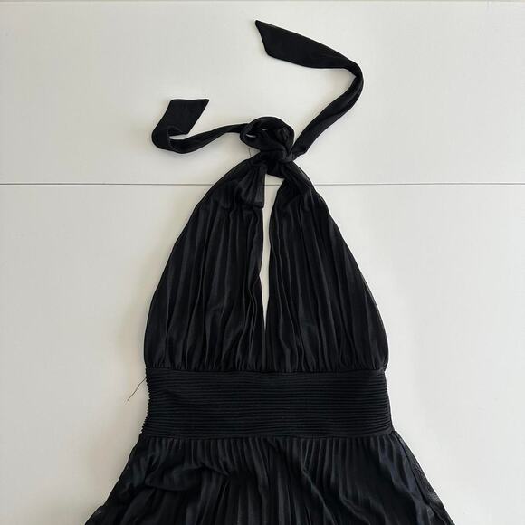 Vintage black sparkly halter midi dress - Picture 3 of 7